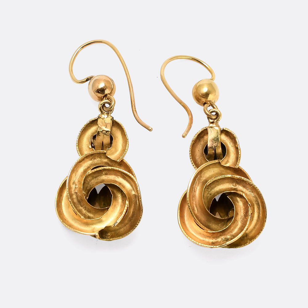 Victorian Almandine Garnet Acorn Earrings
