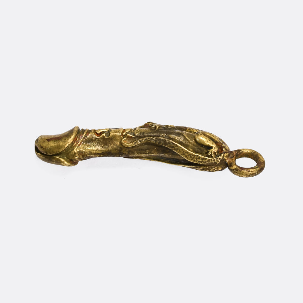 Victorian Bronze Phallus Fertility Amulet
