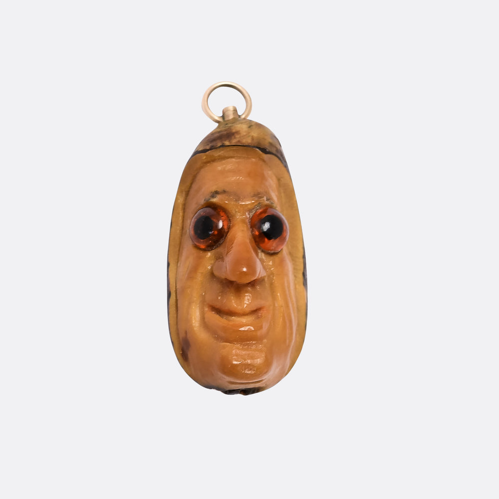 Victorian Carved Nut Pendant
