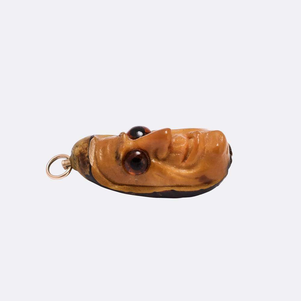 Victorian Carved Nut Pendant