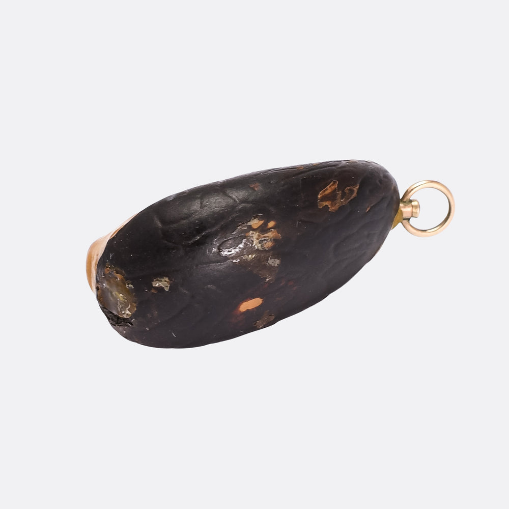 Victorian Carved Nut Pendant