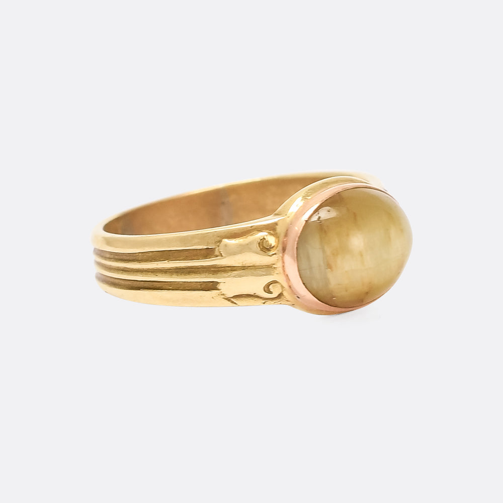 Victorian Cat's Eye Solitaire Ring