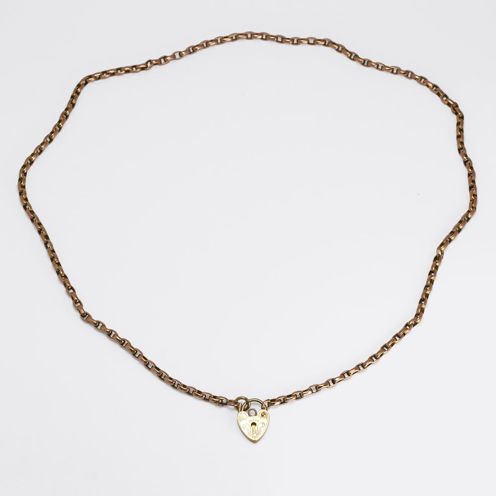 Victorian Chain Necklace with Heart Padlock