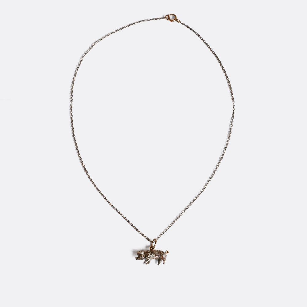 Victorian Diamond Lucky Pig Pendant
