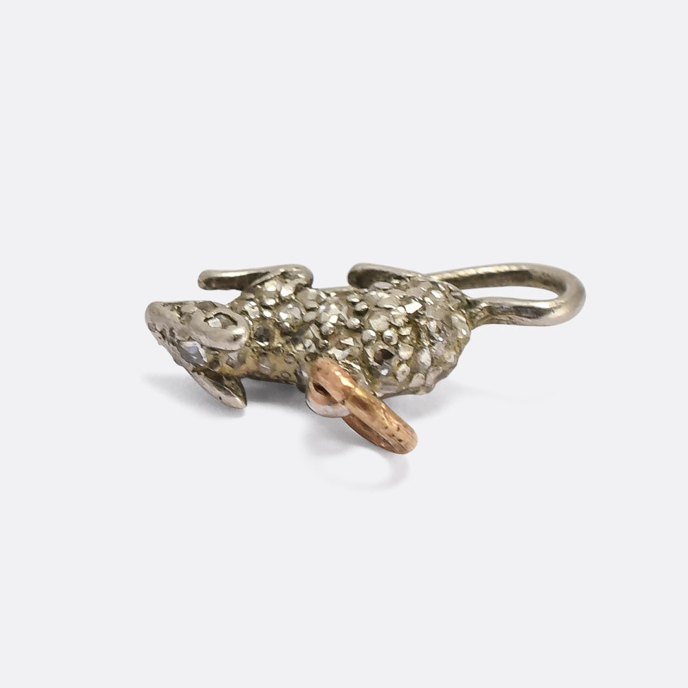Victorian Diamond Mouse Charm