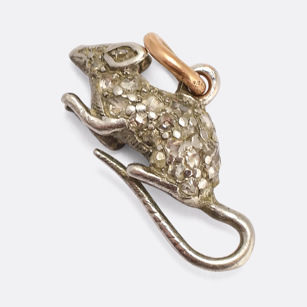 Victorian Diamond Mouse Charm