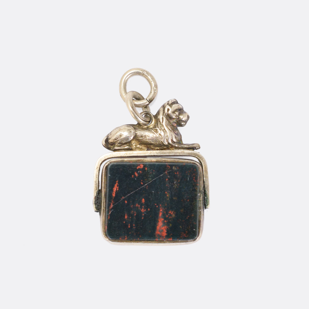 Victorian Double Agate Lion Fob