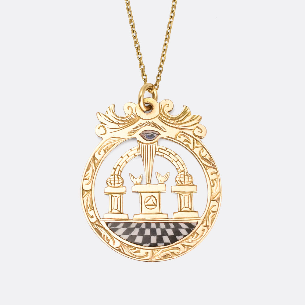 Victorian Enamelled Masonic Pendant