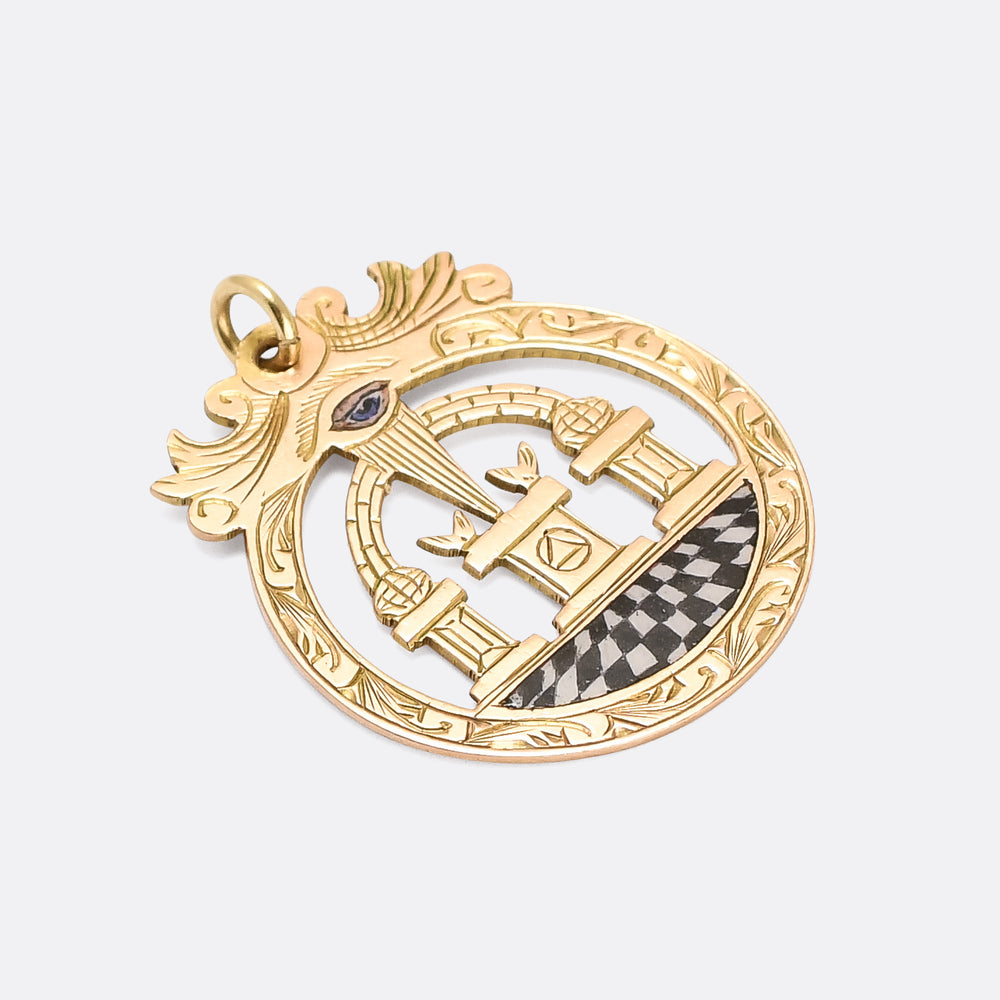 Victorian Enamelled Masonic Pendant