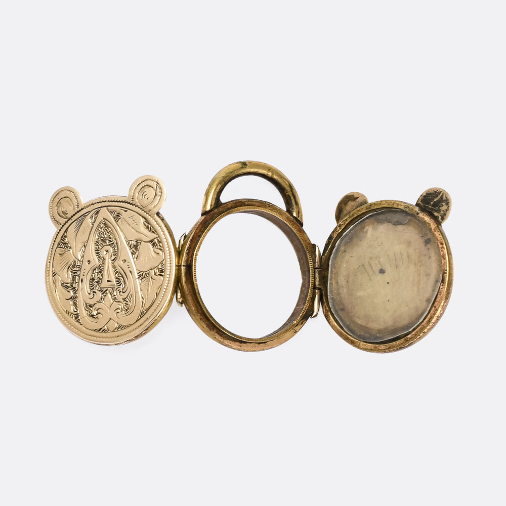 Victorian Engraved Heart Padlock Locket