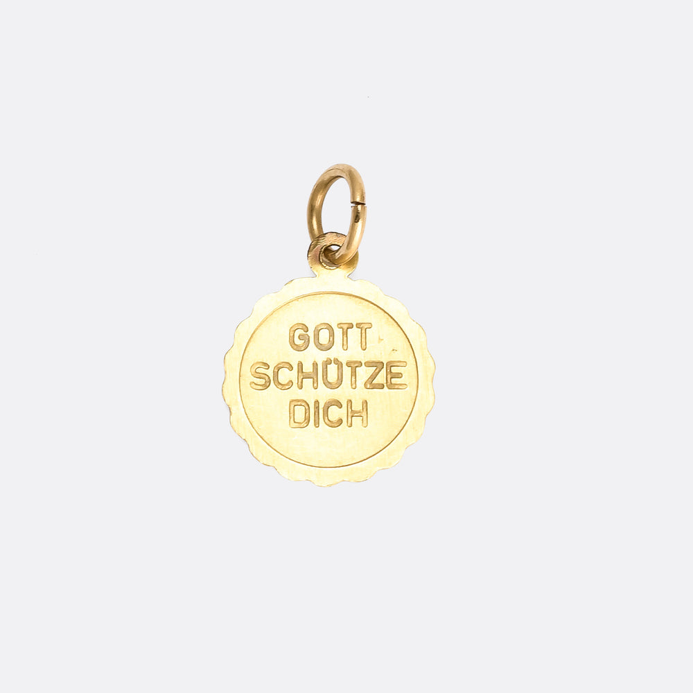Victorian God Bless You Cherub Charm Pendant
