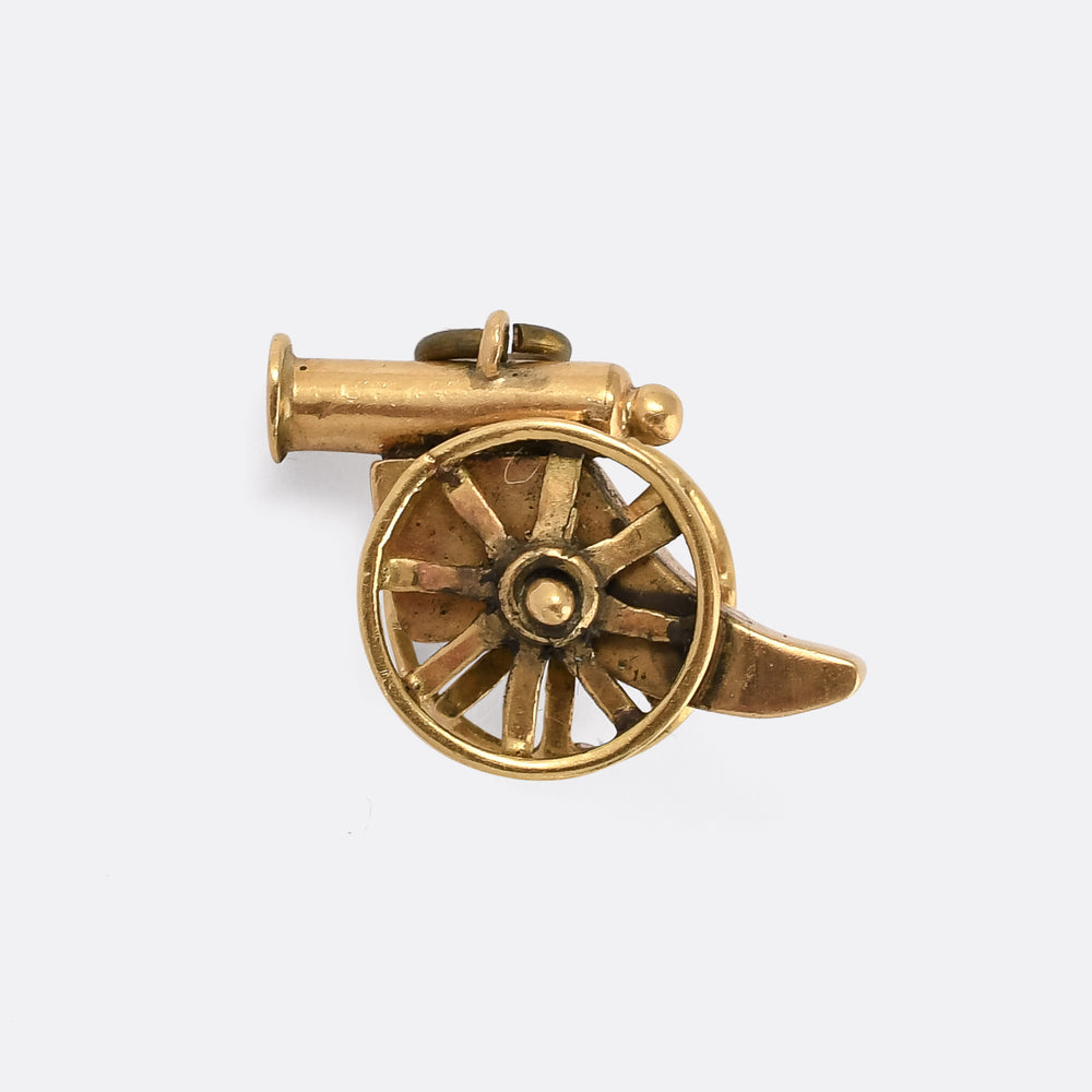 Victorian Gold Cannon Charm
