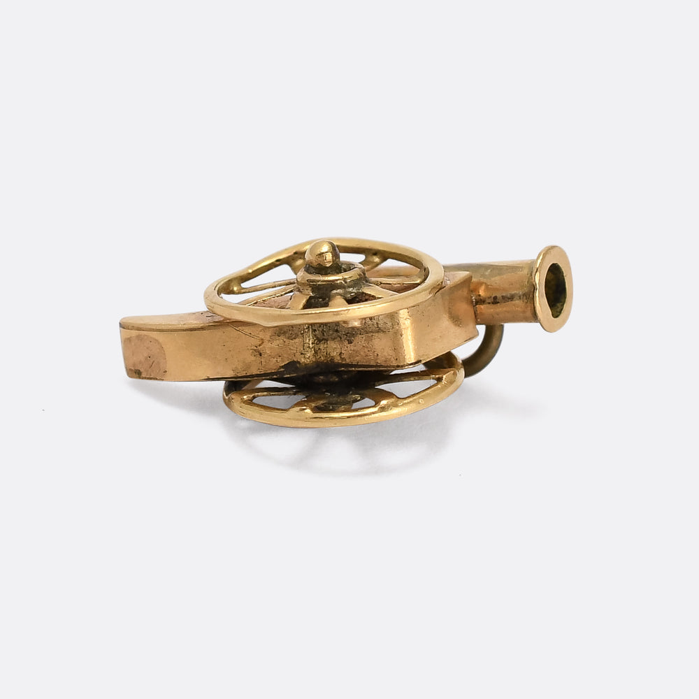 Victorian Gold Cannon Charm