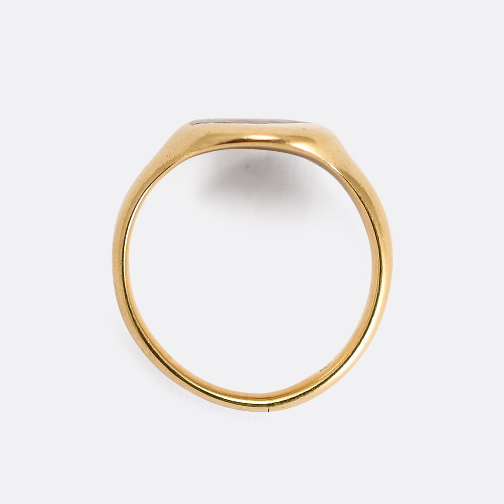 Victorian Gold Enamelled Dog Signet Ring