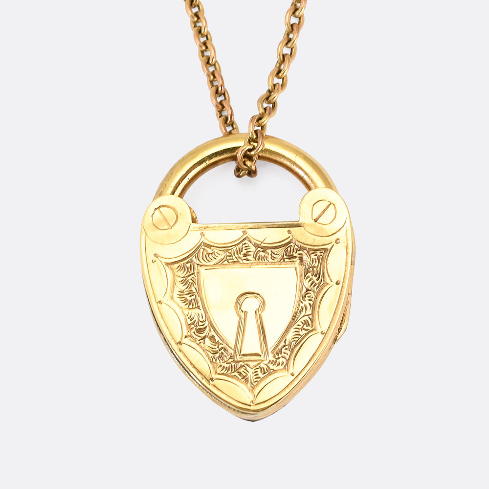 Victorian Gold Heart Padlock Locket
