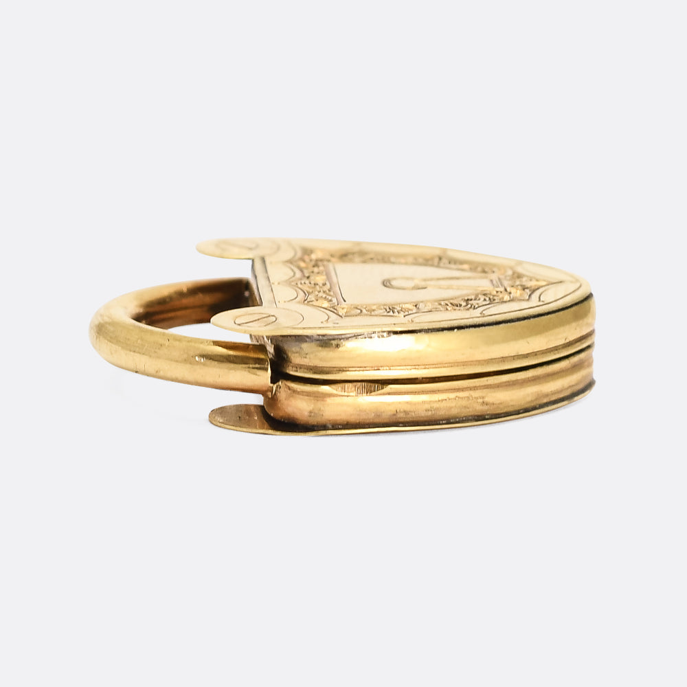 Victorian Gold Heart Padlock Locket