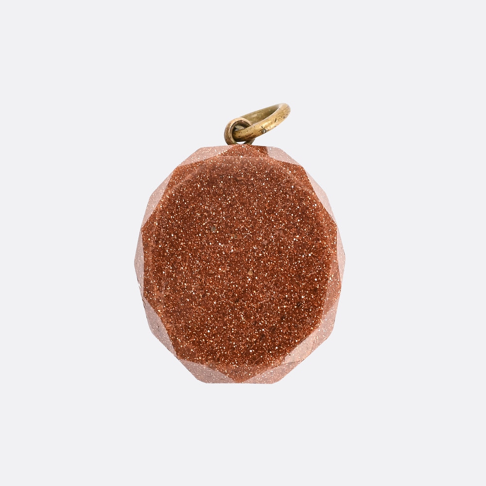 Victorian Goldstone Compass Pendant
