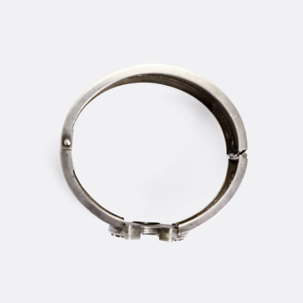 Victorian Good Luck Silver Cuff Bangle