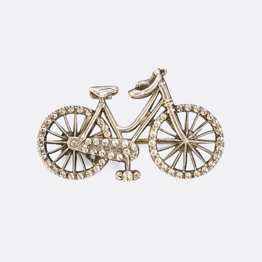 Victorian Silver Bicycle Brooch