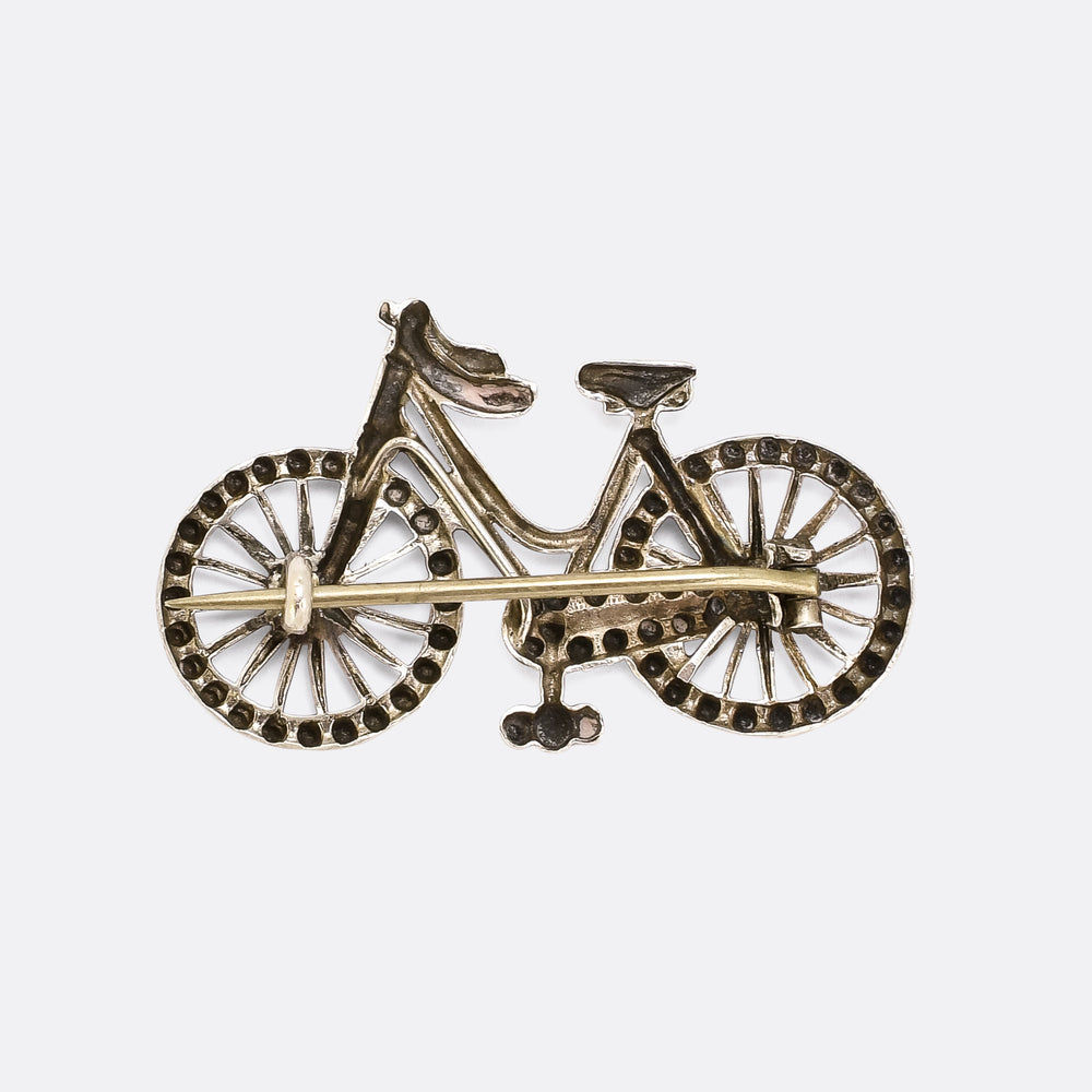Victorian Silver Bicycle Brooch
