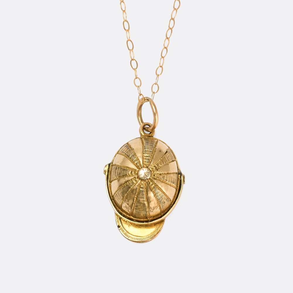 Victorian Jockey Cap Compass Pendant