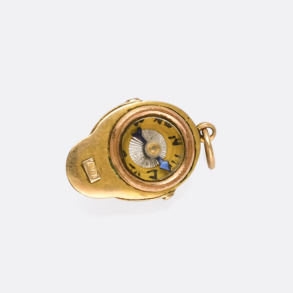 Victorian Jockey Cap Compass Pendant