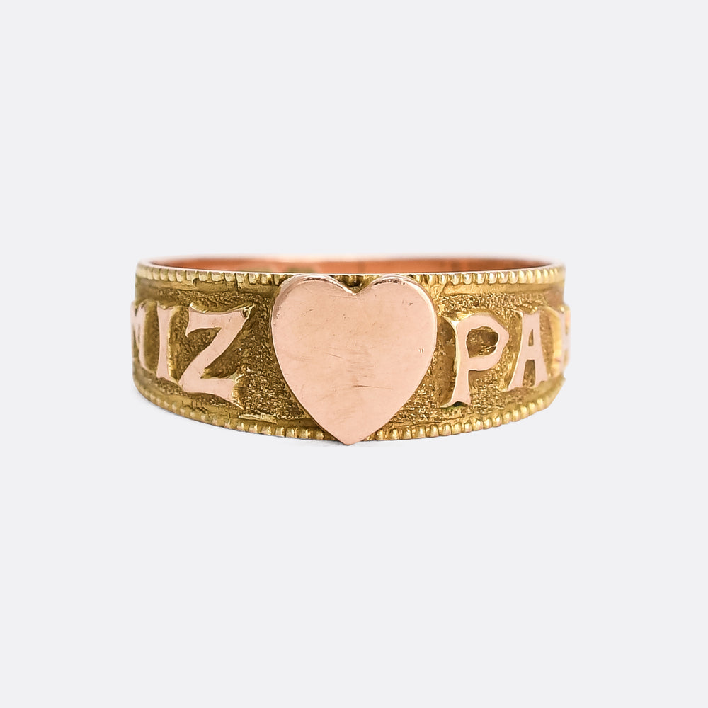 Victorian MIZPAH Heart Ring