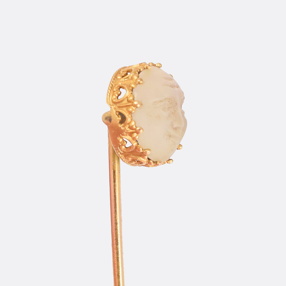 Victorian Man In The Moonstone Stick Pin