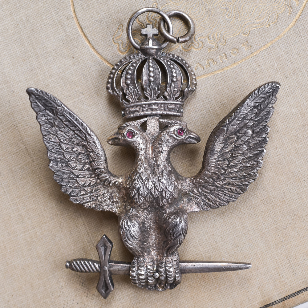 Victorian Masonic Double Headed Eagle Pendant
