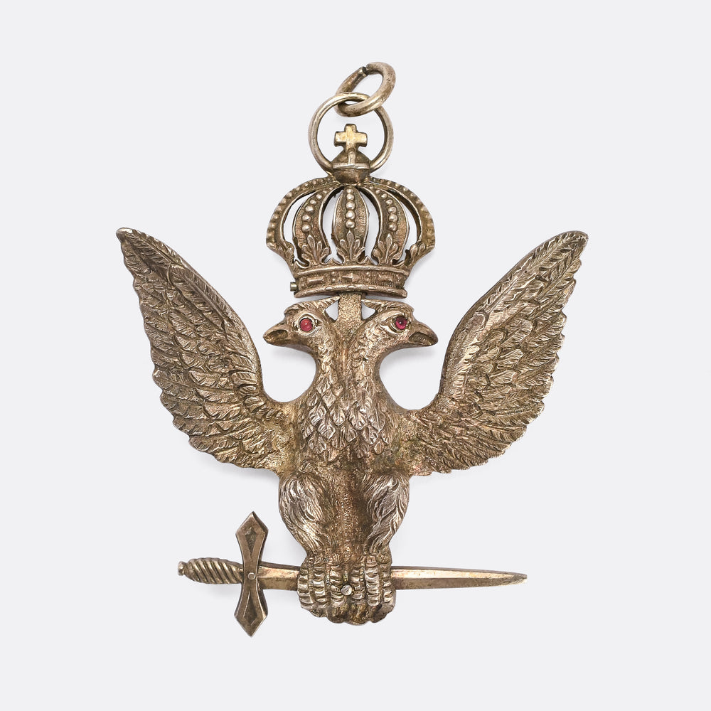 Victorian Masonic Double Headed Eagle Pendant