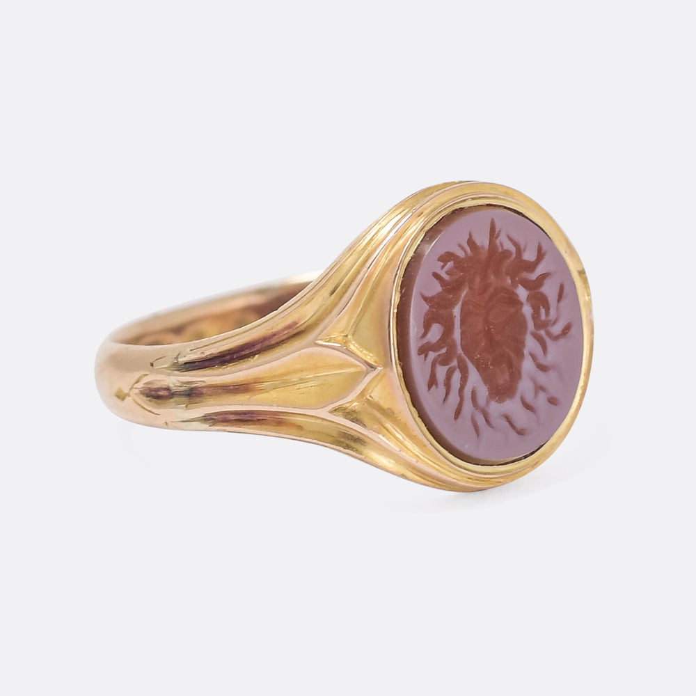 Victorian Medusa Intaglio Signet Ring