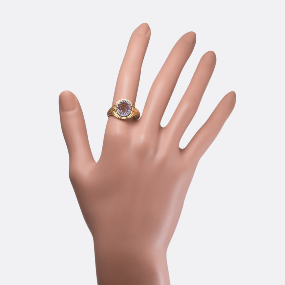 Victorian Medusa Intaglio Signet Ring