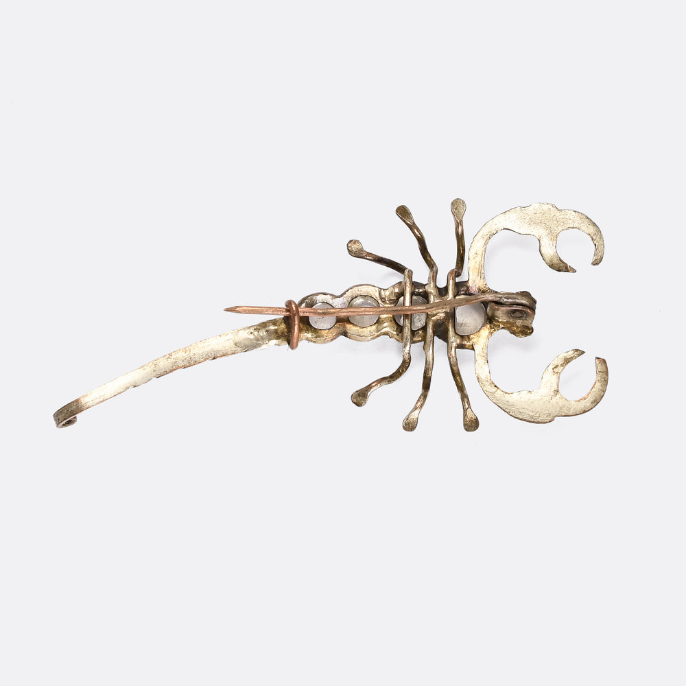 Victorian Moonstone Scorpion Brooch