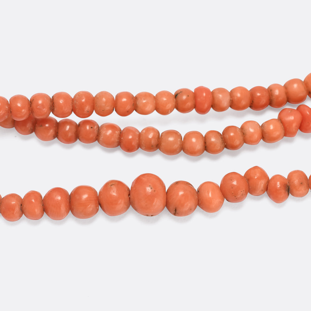 Victorian Mother's & Daughter's Coral Necklaces