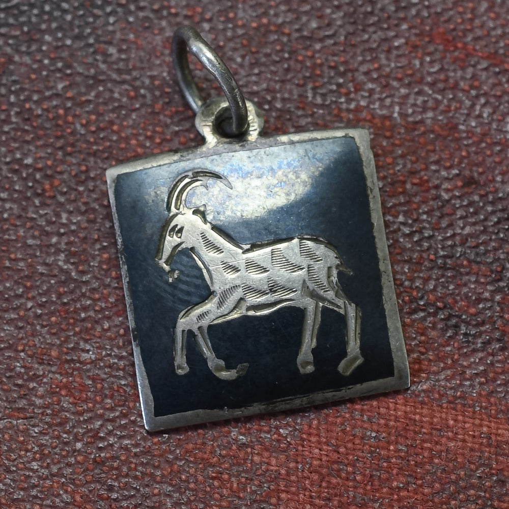 Victorian Niello Capricorn Zodiac Charm