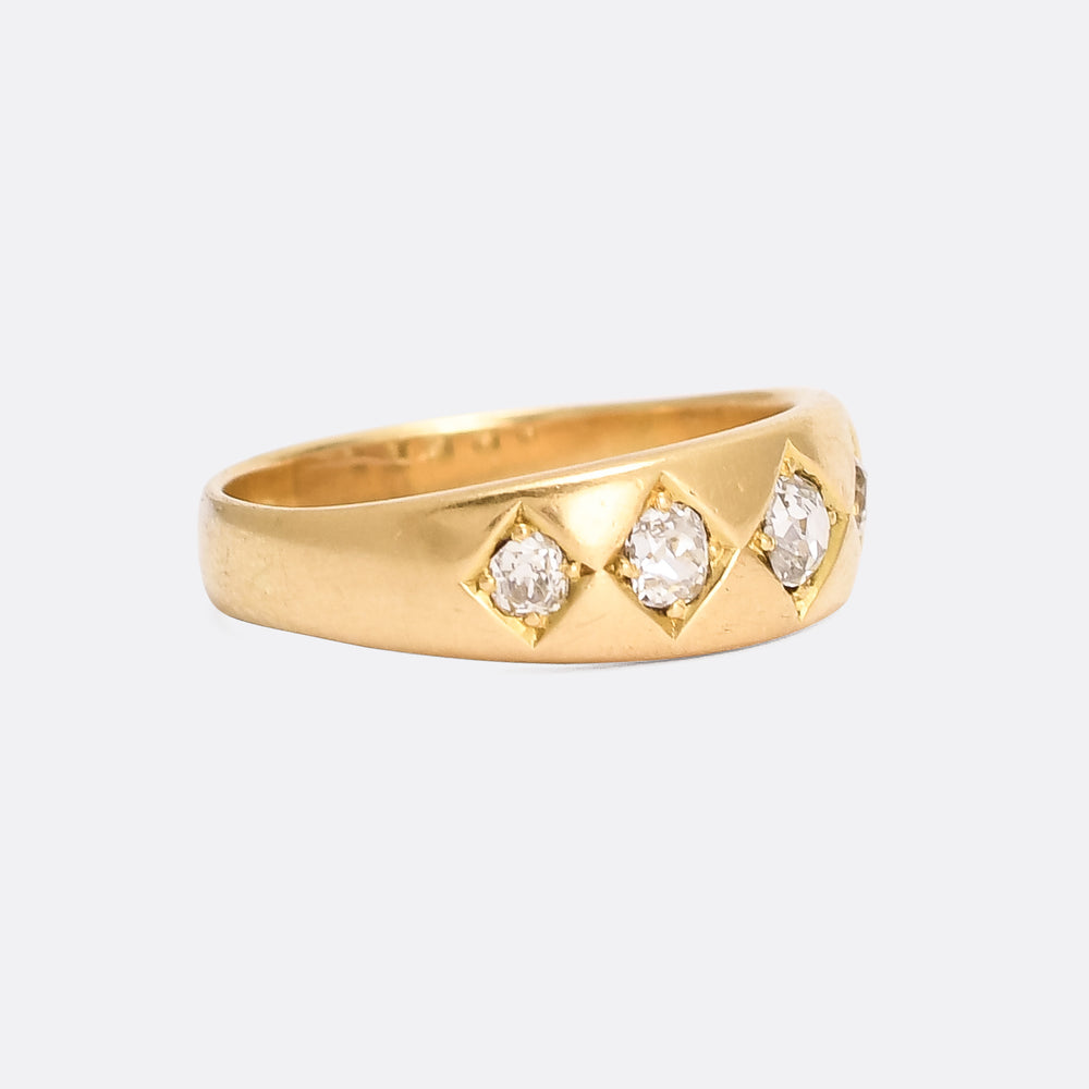 Victorian OMC Diamond 5-Stone Gypsy Ring