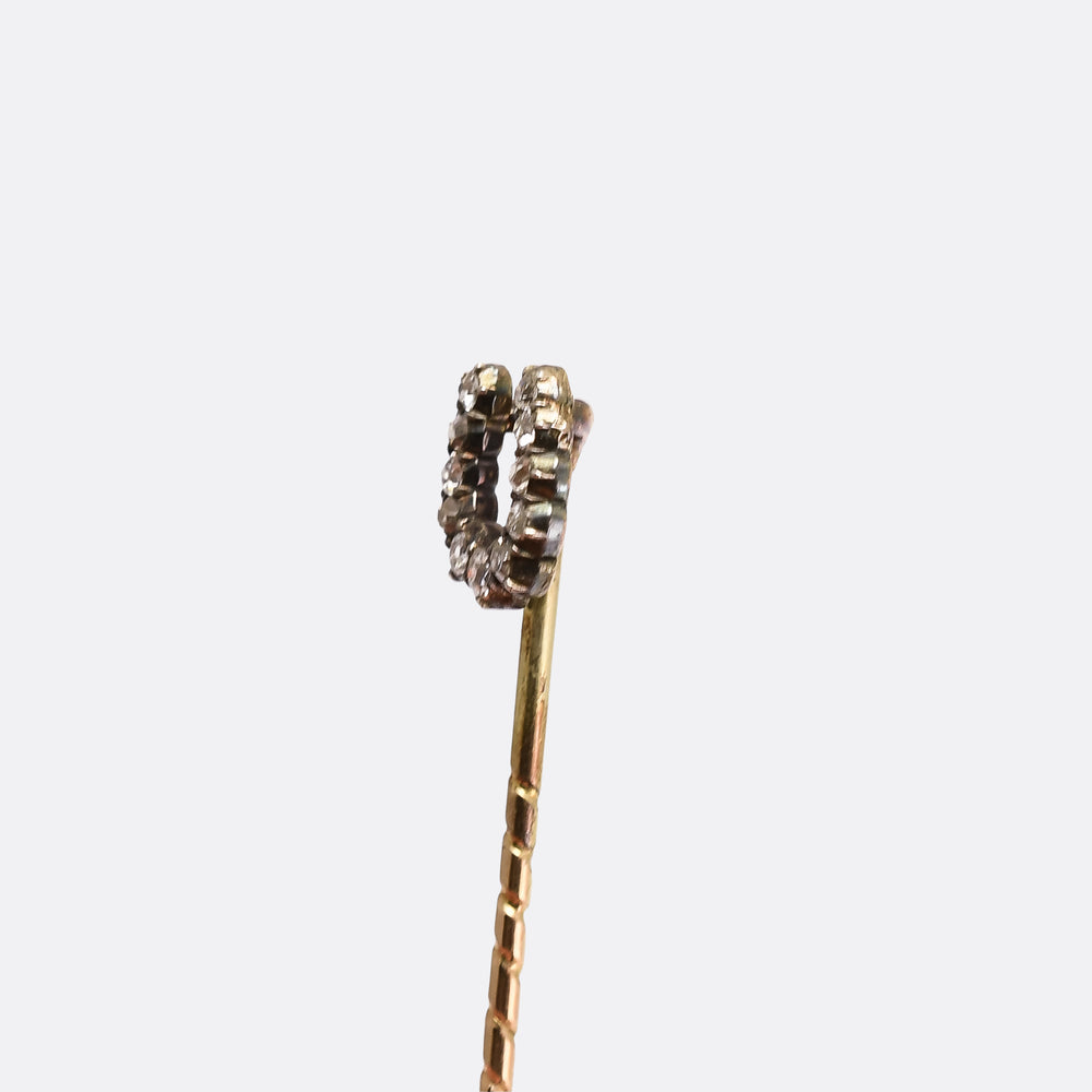 Victorian OMC Diamond Horseshoe Stick Pin