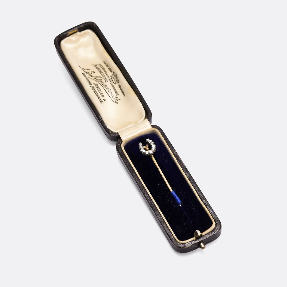 Victorian OMC Diamond Horseshoe Stick Pin