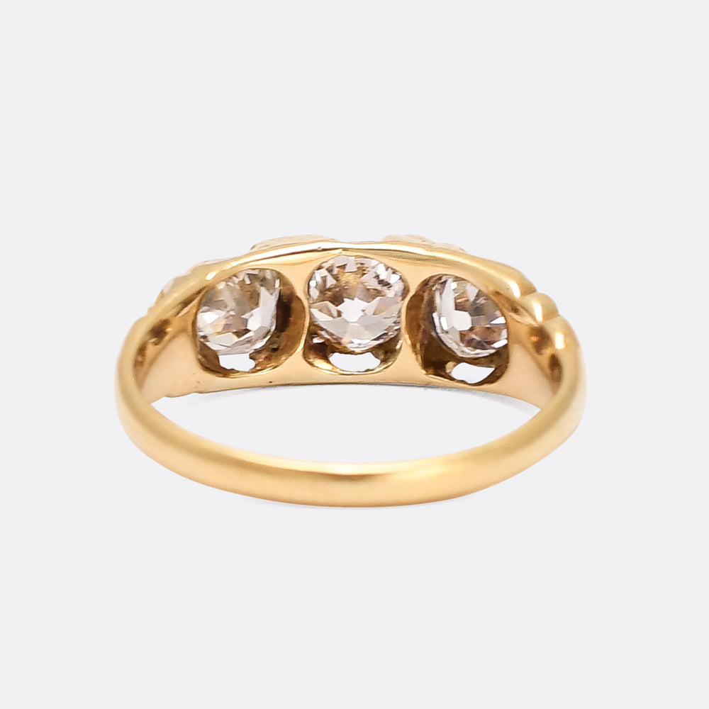 Victorian Old Cut Diamond Three-Stone Ring