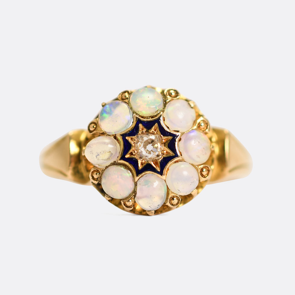 Victorian Opal & Diamond Cluster Ring
