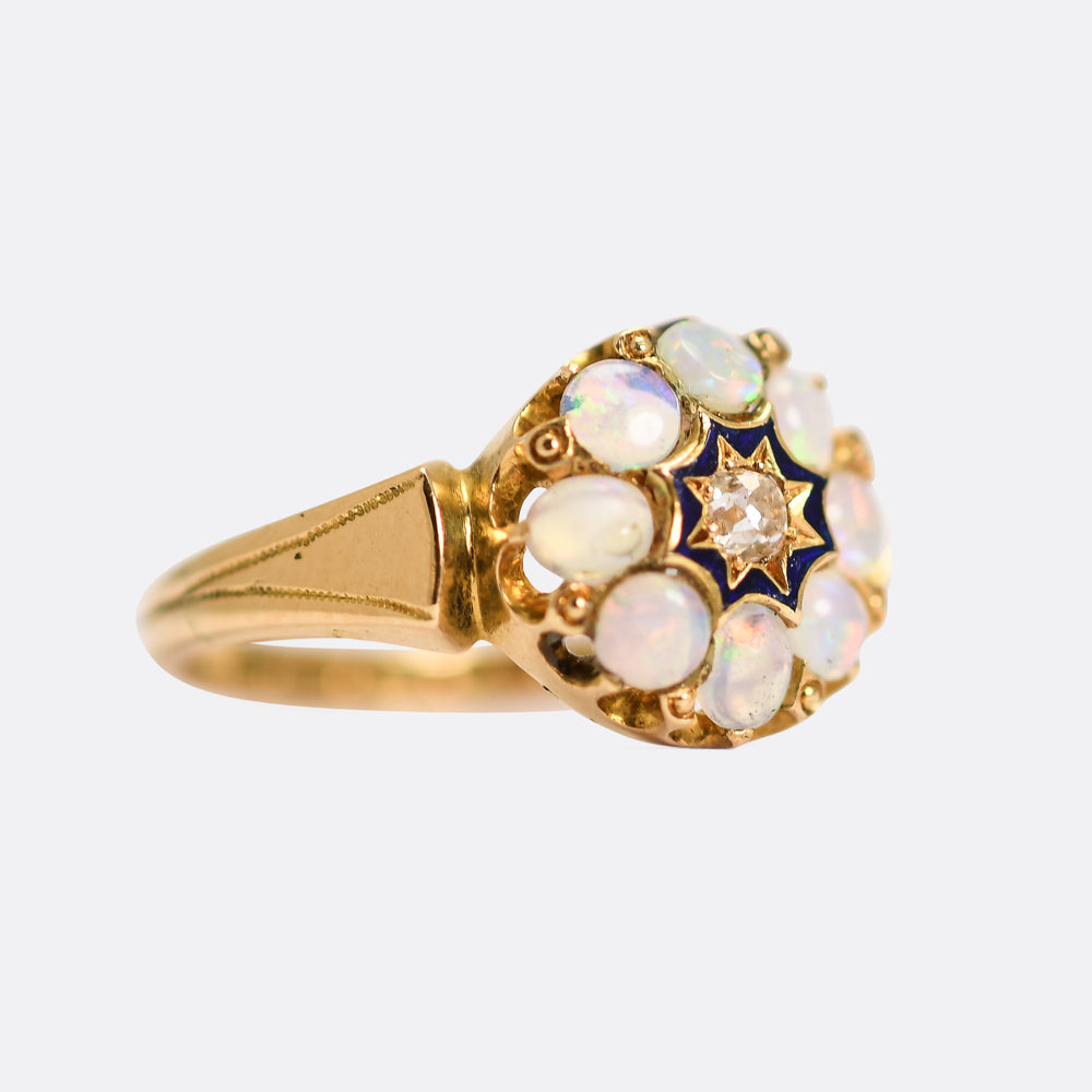 Victorian Opal & Diamond Cluster Ring