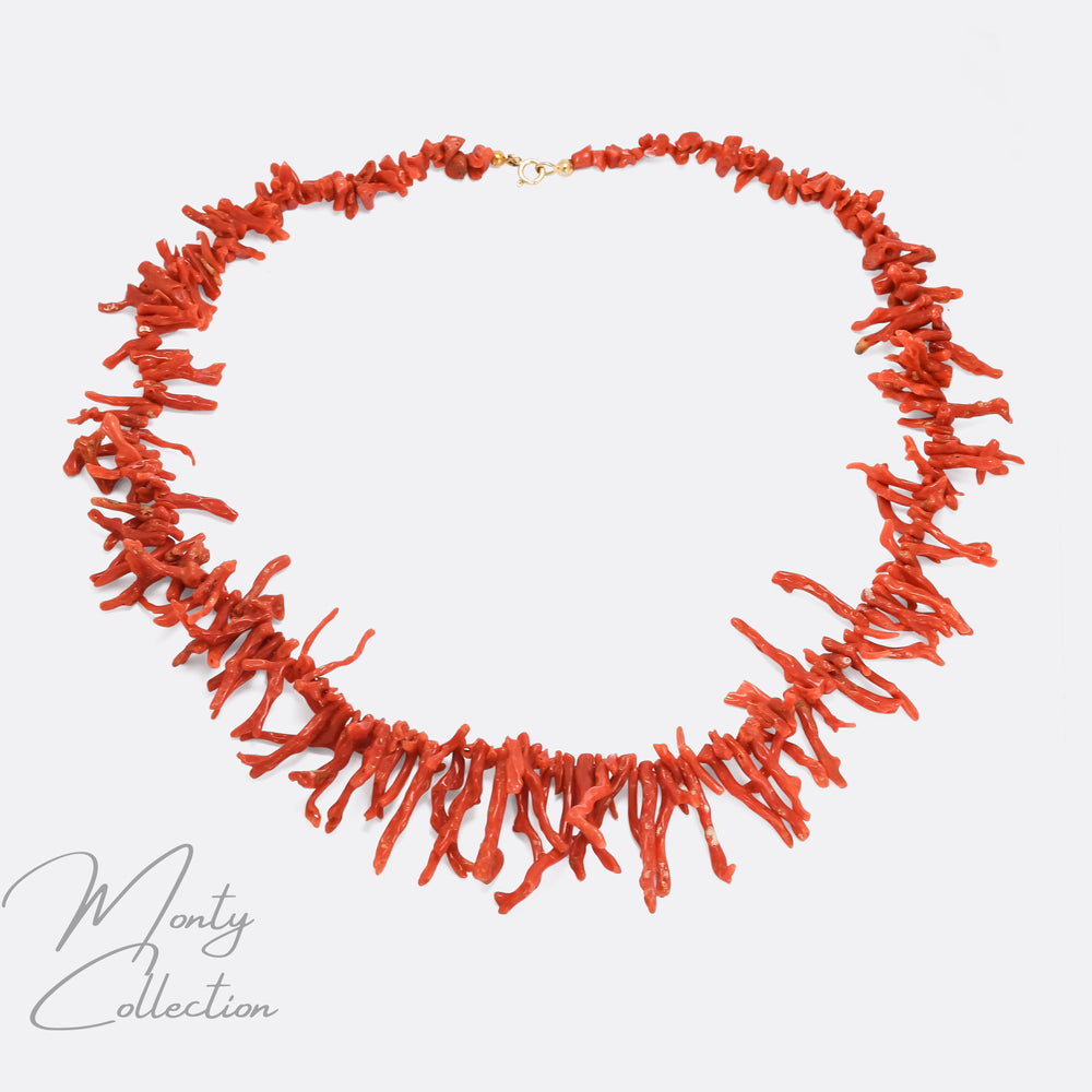 Victorian Orange Coral Necklace