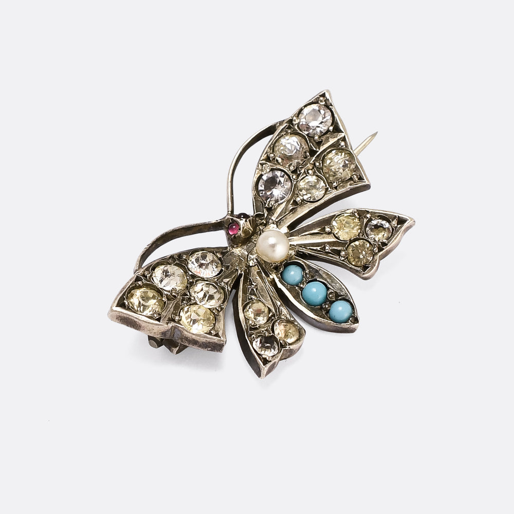 Victorian Paste Butterfly Brooch
