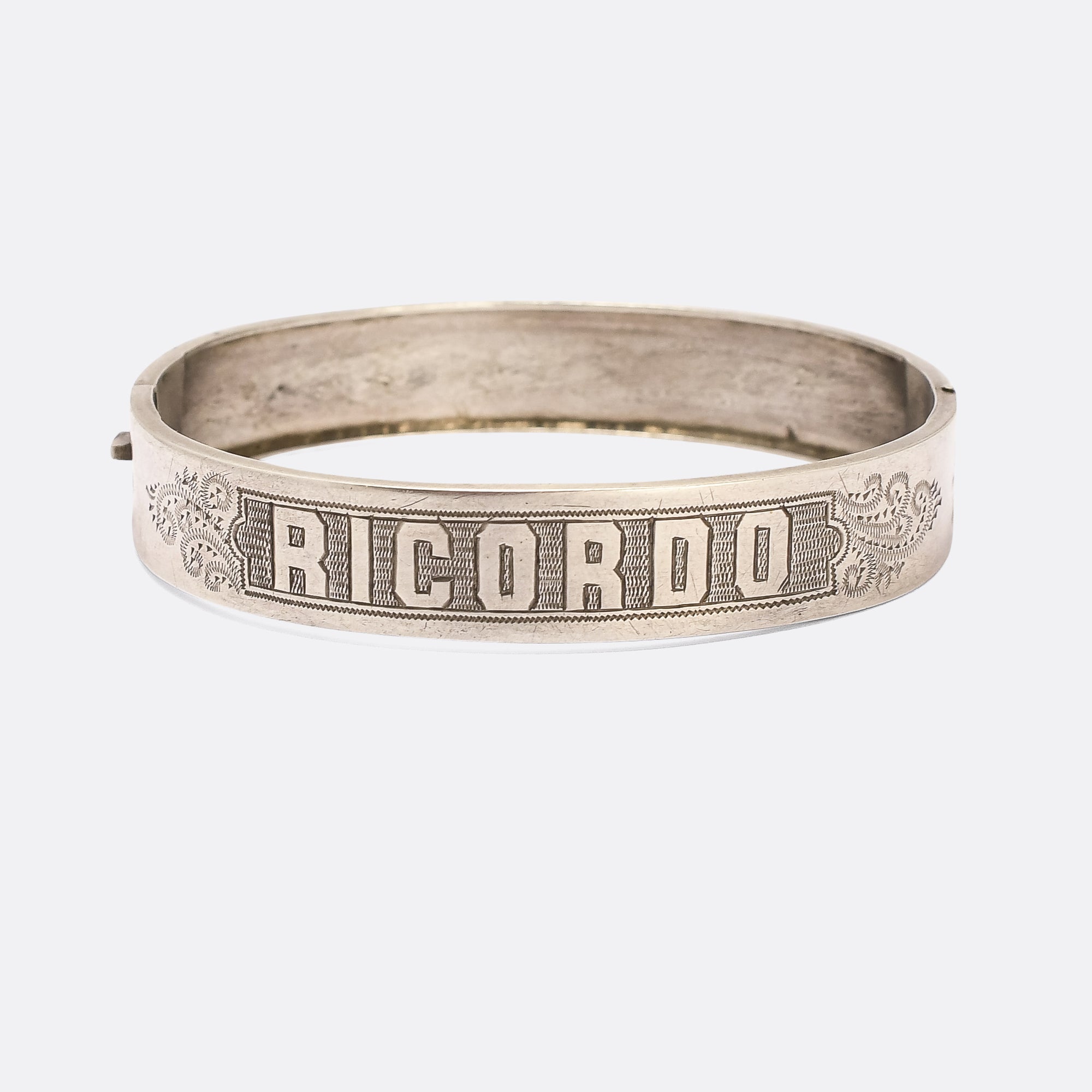 Victorian RICORDO Souvenir Silver Bangle – Butter Lane Antiques