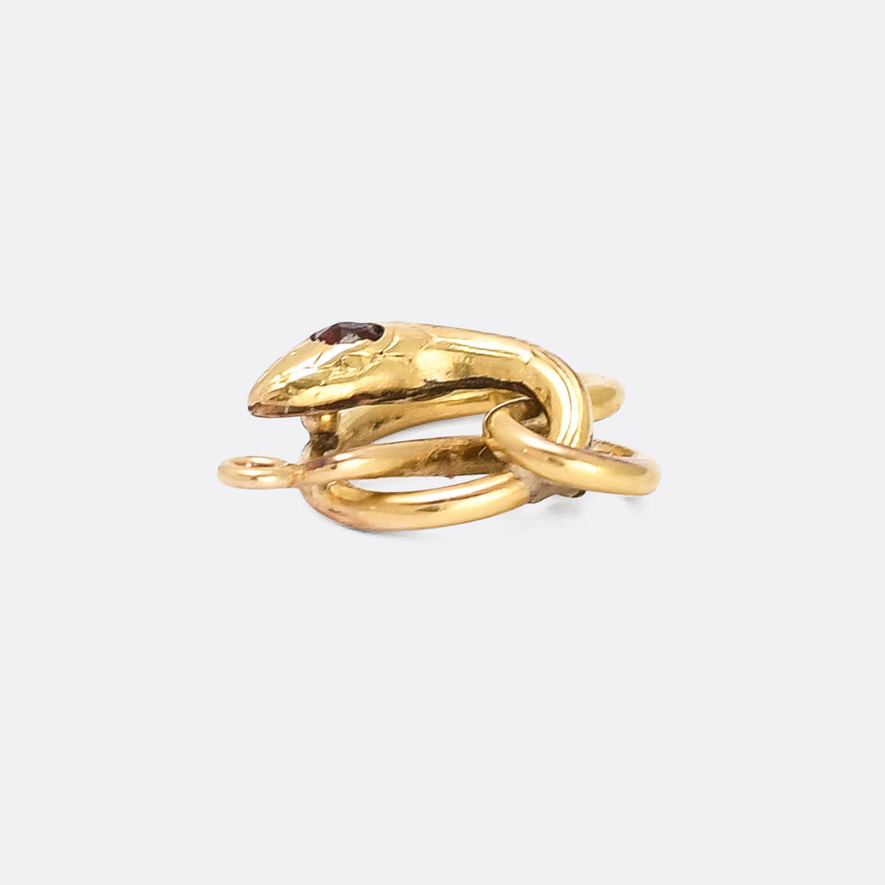 Victorian Ruby Serpent Charm