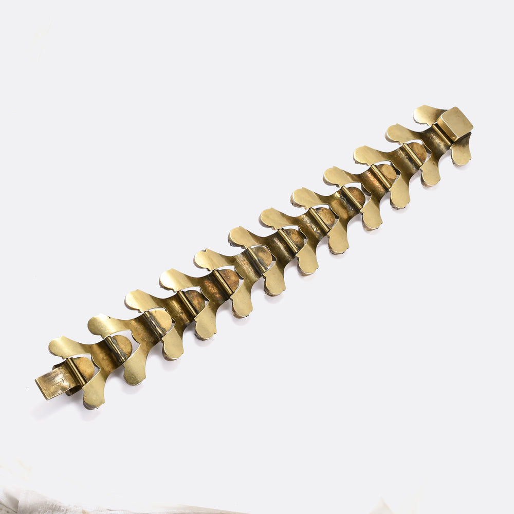 Victorian Silver Gilt Acorns Bracelet