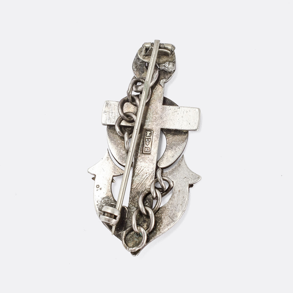 Victorian Silver Hope Anchor Brooch
