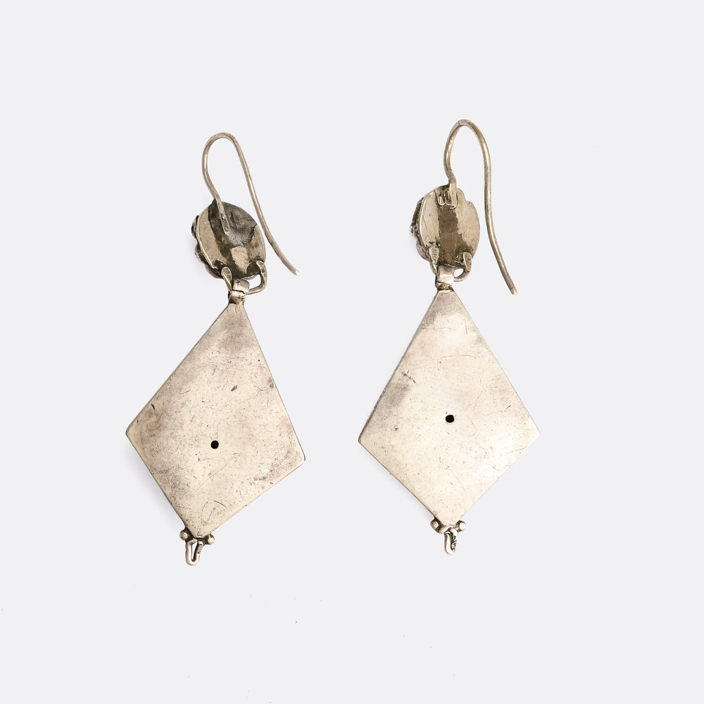 Victorian Silver Snake Goddess Earrings