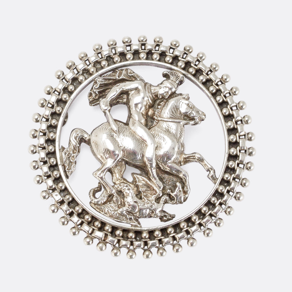 Victorian St George And The Dragon Brooch