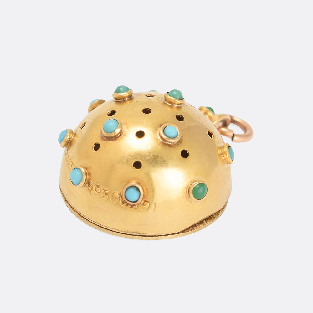 Victorian Turquoise Sputnik Vinaigrette Pendant